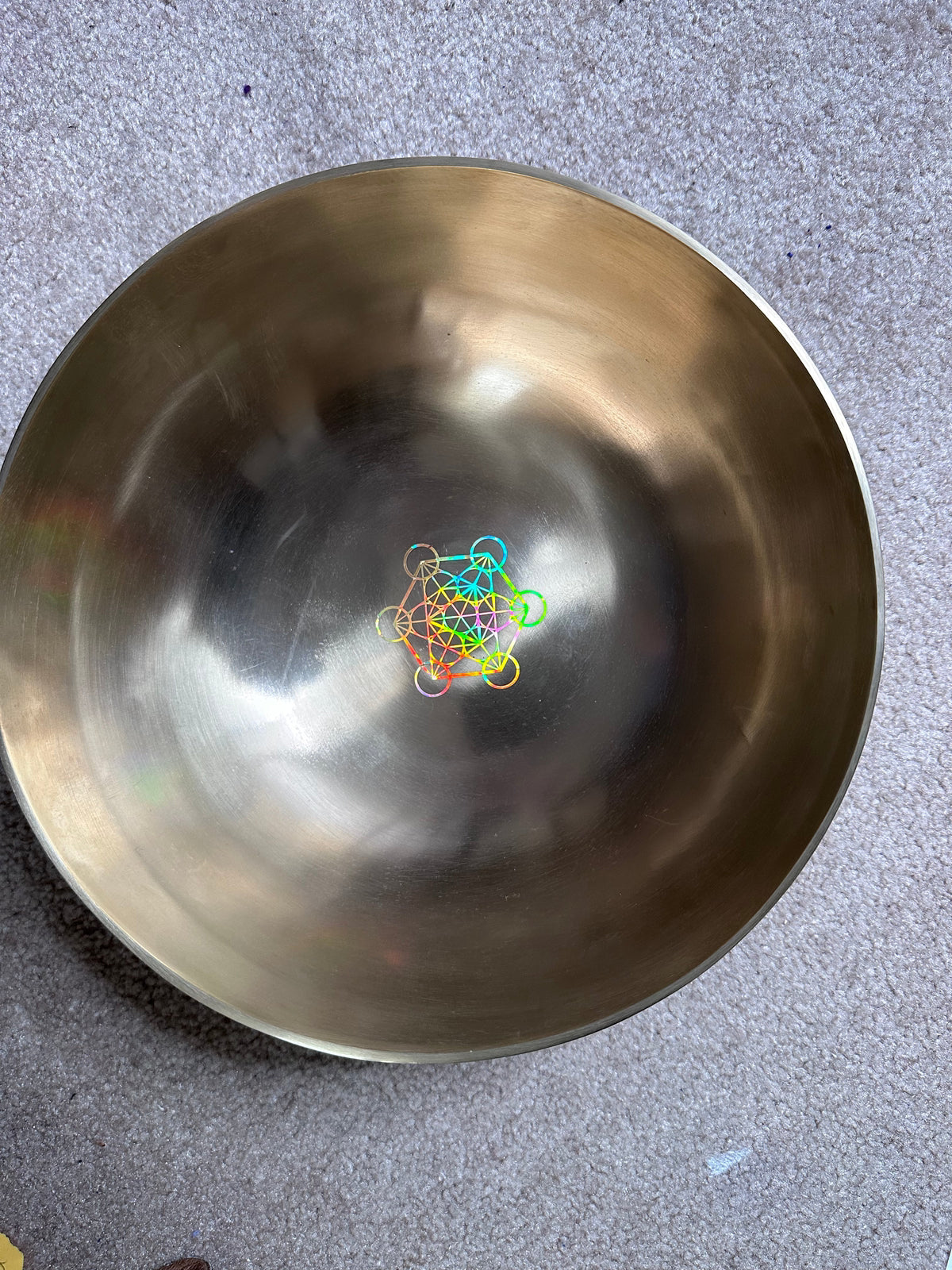 9” Tibetan Singing bowl . Sacred geometry