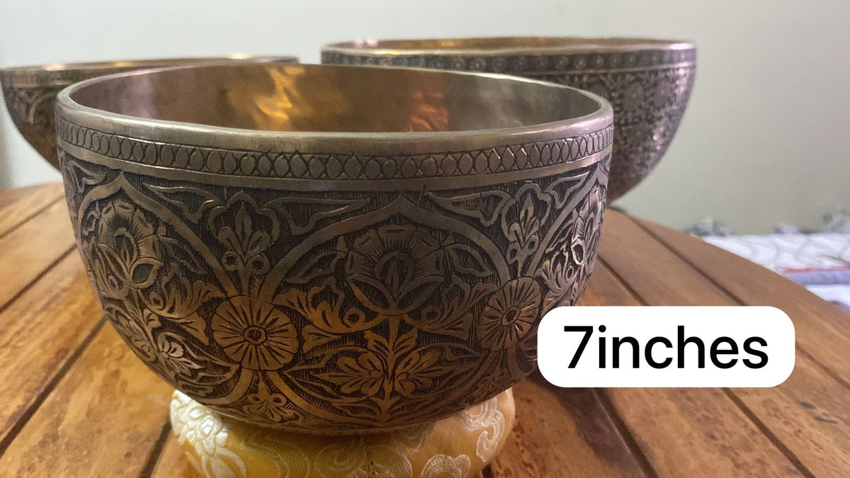 COSMIC RHYTHMS Med. SINGING BOWL 7.5&quot;. with free instructions