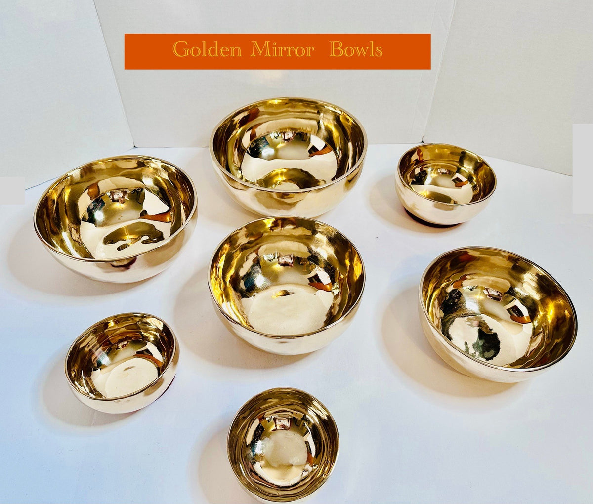 Golden Mirror Cosmic Rhythms Singing Bowl Set