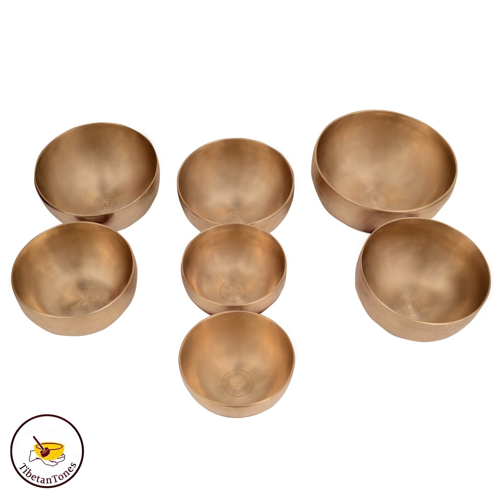 CHAKRA SET 7 pc pre tuned singing bowls by Tibetan Tones 10.176